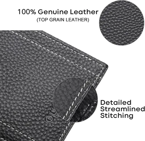 Miniatura 5 de Billetera para hombre billetera pequeña con bolsillo frontal bloqueo RFID carteras delgadas de cuero de grano superior tarjetero para tarjetas