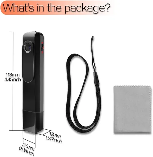 Miniatura 7 de 1080P HD Mini cámara de bolsillo grabadora de vídeo soporte Loop grabación de video, grabación de audio solamente, tarjeta de memoria de 32 GB