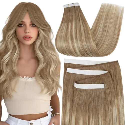 Miniatura 46 de Moresoo Extensiones de cabello humano real con cinta adhesiva, sin costuras, #1 negro azabache, 20 piezas, 1.76 oz (50 g), 24 pulgadas