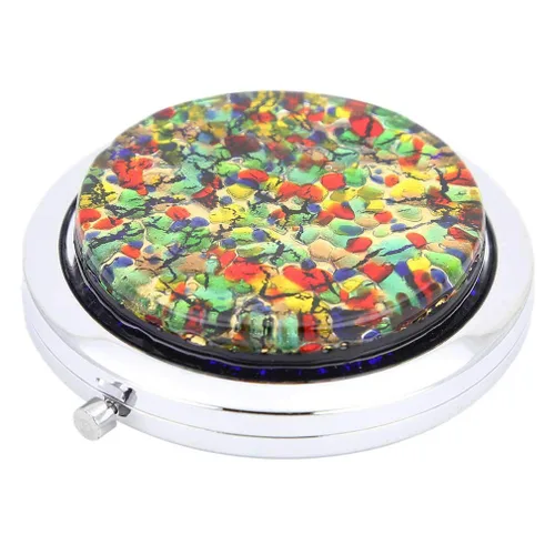 Miniatura 2 de GlassOfVenice Millefiori Espejo compacto plegable de cristal de Murano - Prado dorado