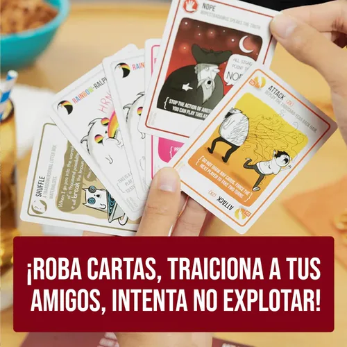 Miniatura 4 de Exploding Kittens Edición Original Versión en Español - 2-5 Jugadores - Edades 7+ - Juego de 15 Minutos - Juego de Cartas de Alto Riesgo - Juego