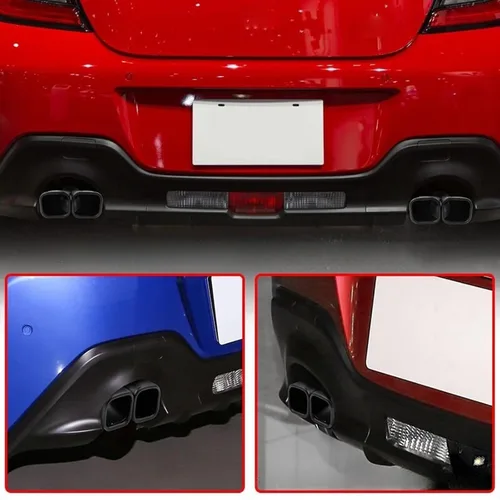 Miniatura 9 de Puntas de escape con silenciador de acero inoxidable de 60 mm / 2.36", tubo de escape doble salida con boca cuadrada, tubo de escape para coche