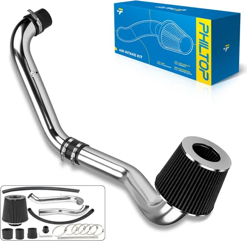 PHILTOP Kit de sistema de admisión de aire frío de 2.75" compatible con Honda Civic 1996 1997 1998 1999 2000 L4 1.6L, alto rendimiento, negro