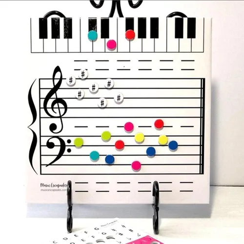 Pizarra magnética de borrado en seco para profesores de música y piano, pequeña pizarra blanca para enseñanza