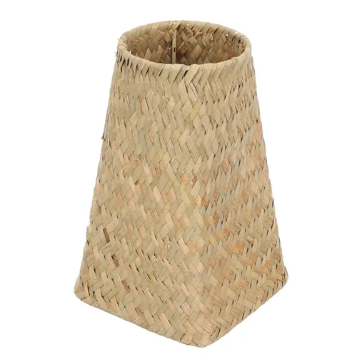 DECHOUS Bote de basura tejido con paja: papelera tejida florero decorativo Contenedor decorativo Dormitorio Oficina Pequeños botes de basura Cesta