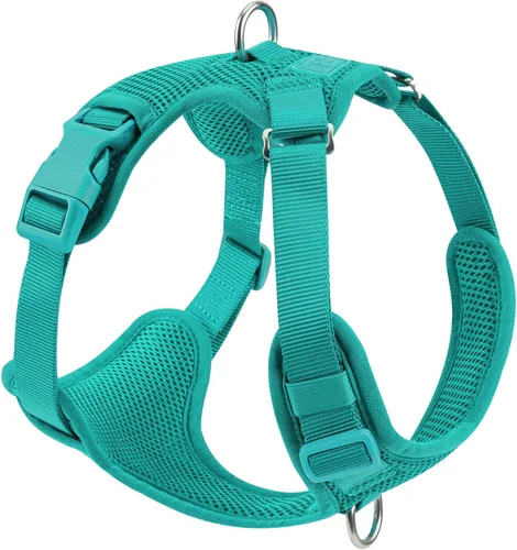 Miniatura 10 de Arnés sin tirones para perros pequeños, medianos y grandes, chaleco de malla ajustable de 2 capas con doble clip, a prueba de escapes, liberación