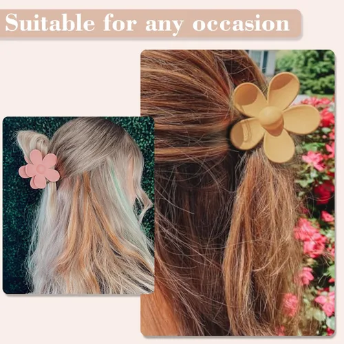 Miniatura 9 de Juego de 9 pinzas para el cabello mate: pinzas de metal antideslizantes grandes para cabello grueso y fino, 9 estilos con fuerte sujeción