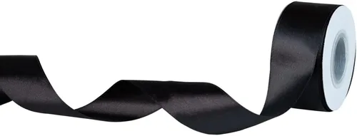 Miniatura 8 de Craft County - Cinta de satén de doble cara de 1 pulgada - Negro - 25 yardas (75 pies) - Ideal para proyectos de manualidades, envoltura, bodas