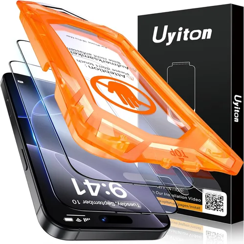Miniatura 22 de Uyiton Protector de pantalla de privacidad para iPhone 16 Pro Max, [fácil de instalar] [cero burbujas] de cobertura completa inastillable