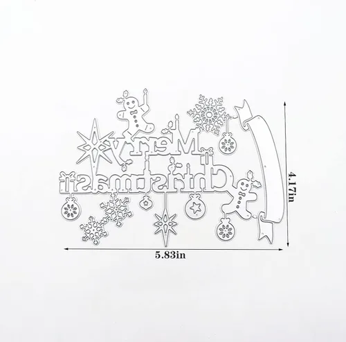 Miniatura 4 de Troqueles de metal de Feliz Navidad para hacer tarjetas, plantillas de corte para álbumes de recortes, álbum de fotos, plantilla de estampado