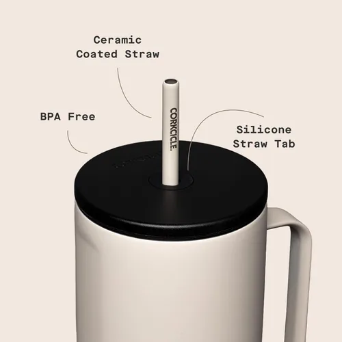 Miniatura 4 de Corkcicle Cold Cup XL - Vaso aislado con asa – Mantiene las bebidas frías 12 horas – Triple aislamiento – Tapa a prueba de derrames – Regalo de Café