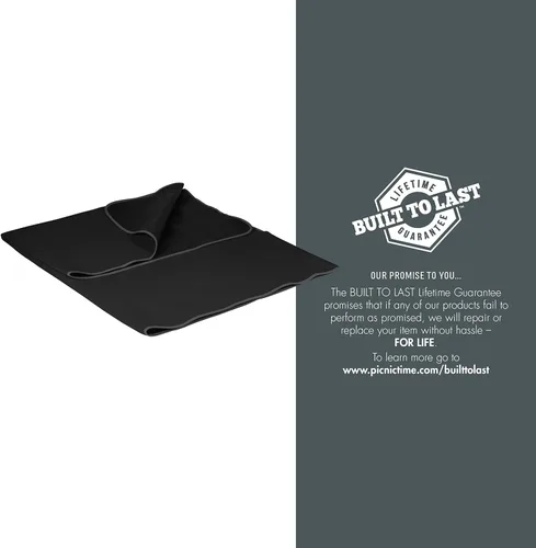 Miniatura 7 de PICNIC TIME Manta de picnic al aire libre, manta plegable de 59 x 51 pulgadas para playa y campamento con forro polar suave, parte inferior Negro