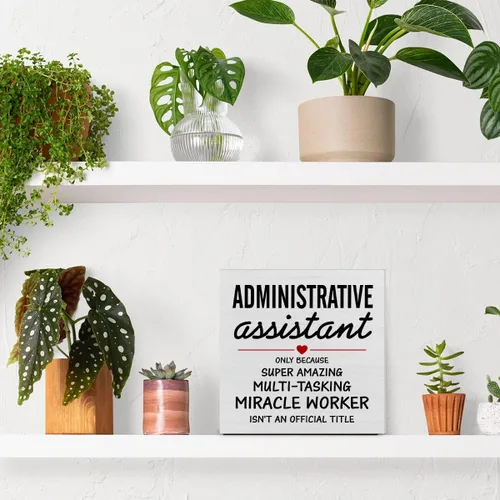 Miniatura 5 de Asistente administrativo de agradecimiento, caja decorativa de madera, letrero de caja de madera, asistente de administración, regalos