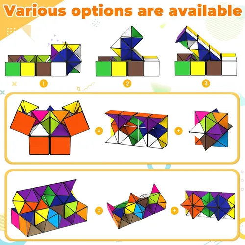 Miniatura 6 de Star Cube - Juego de cubos mágicos, cubo Yoshimoto 2 en 1 para niños y adultos, juguete para niños y niñas de 8 a 12 años