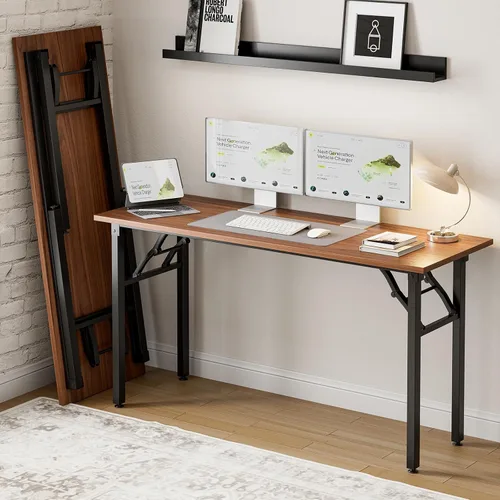 Miniatura 29 de Frylr Pequeño escritorio plegable para computadora, mesa portátil de 35.8 pulgadas para manualidades y estudio, escritorio ligero para espacios