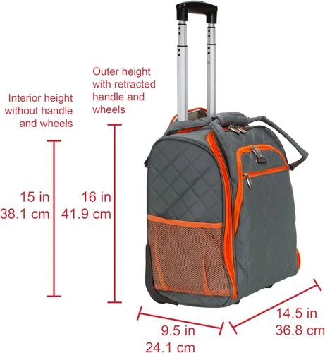 Miniatura 14 de Rockland Melrose - Maleta con ruedas, de porte vertical, para caber debajo del asiento, Rojo), BF31-RED