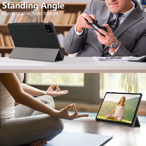 Miniatura 8 de Gylint Funda con soporte para lápiz incorporado para Xiaomi Pad 6S Pro de 12.4 pulgadas 2024, cubierta trasera transparente híbrida delgada a prueba