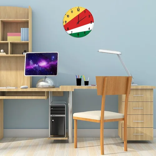 Miniatura 828 de Cheyan Reloj de pared con bandera de Canadá de 12 pulgadas, silencioso, sin tictac, de PVC, funciona con pilas, reloj redondo decorativo, regalo