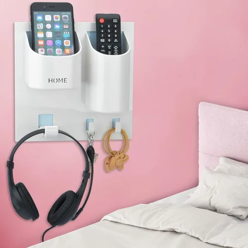 Miniatura 9 de Organizador de mesita de noche, adhesivo para colgar en la pared, estante flotante para entrada, correo/llaves, bueno para el hogar, dormitorio