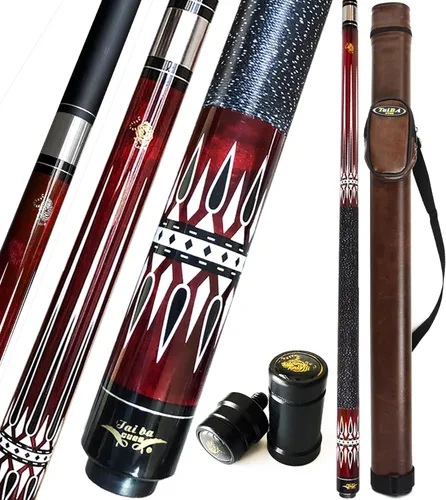 Tai ba cues Palo de billar, punta de cuero multicapa de 13 mm, 58 pulgadas, envoltura de lino, palo de billar profesional de madera dura de arce B1