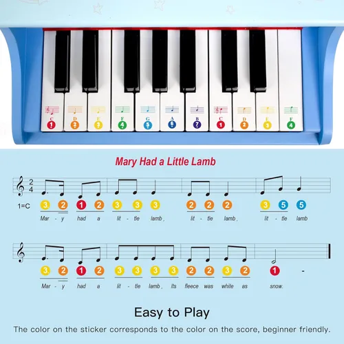Miniatura 3 de Piano de cola de 18 teclas para niños de 3 a 7 años de edad, principiantes, niñas, niños, primer mini piano, juguete educativo instrumento musical