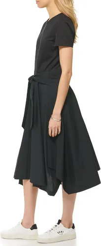 Miniatura 3 de DKNY Vestido de punto de manga corta con lazo frontal para mujer