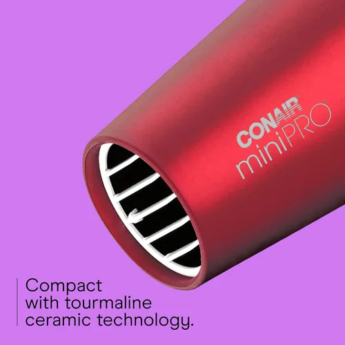 Miniatura 3 de Conair MiniPro Mango plegable Turmalina cerámica Styler/secador de pelo; Rojo