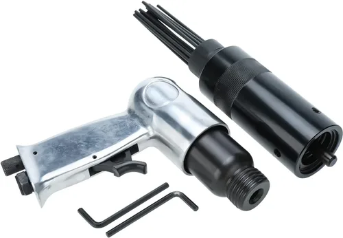 Miniatura 2 de Escalador de aguja neumática para quitar la soldadura de óxido 19 hardened steel needles lightweight aluminum housing Heat-Resistant Design Used