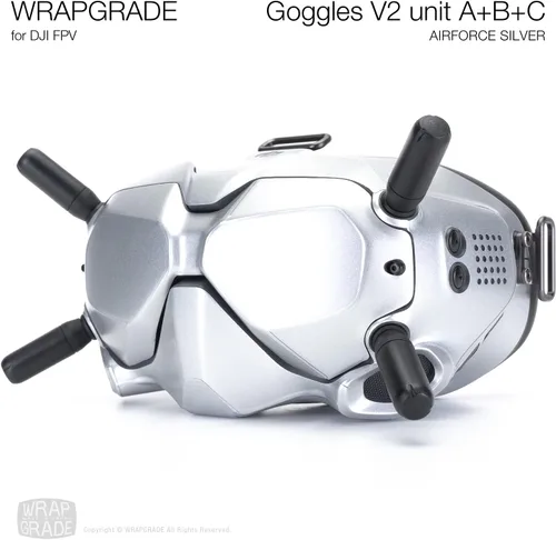 Miniatura 2 de WRAPGRADE Skin compatible con DJI FPV Gafas V2 (Airforce Silver)