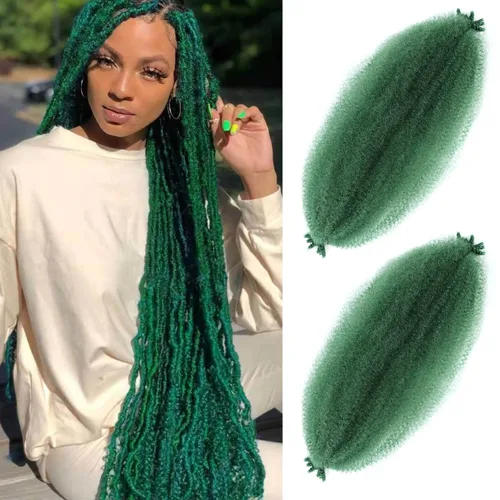 Miniatura 67 de Cabello afro elástico y trenzado de 30 pulgadas 2 paquetes, cabello preesponjado y trenzado elástico pre-estirado para extensiones de cabello suave