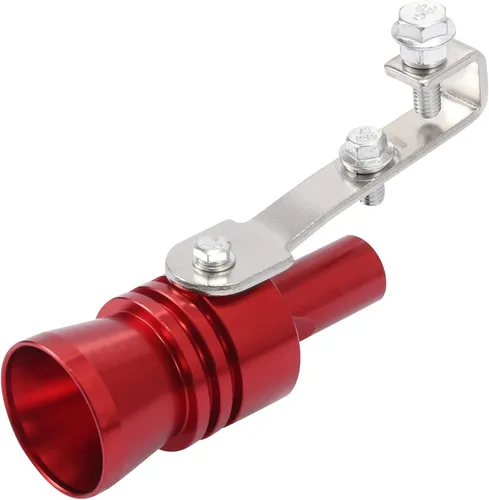 Miniatura 6 de X AUTOHAUX 2 piezas XL tamaño de aleación de aluminio silenciador de tubo de escape turbo universal silbato de coche Red Rojo