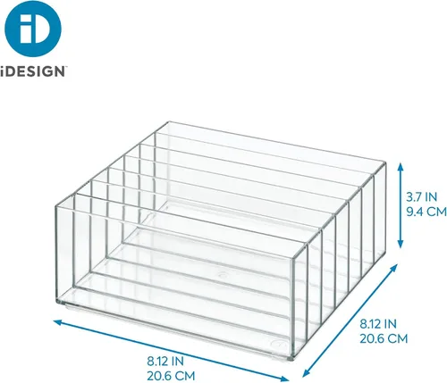 Miniatura 5 de iDesign 42870 Clarity - Organizador de paleta de maquillaje ancho dividido de plástico sin BPA, 8.1 x 8.1 x 3.7 pulgadas