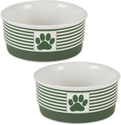 Miniatura 7 de DII Hueso seco Bol mascota de cerámica para comida & agua, con borde de silicona para antideslizante Pequeño, Mediano, Grande Perros y Gatos, L, Gris