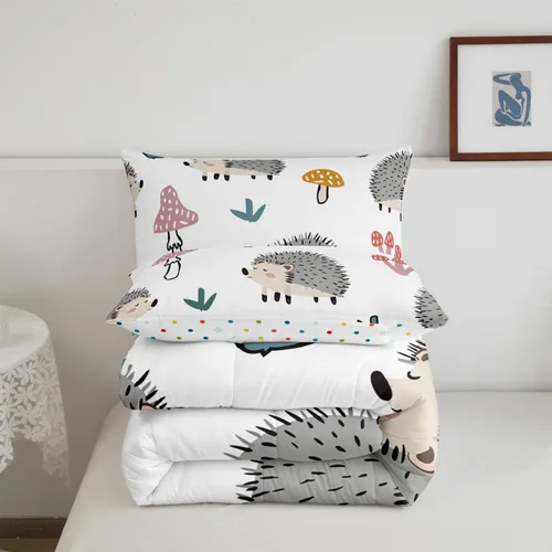 Miniatura 70 de Erosebridal Juego de ropa de cama para niños, tamaño individual, diseño de gatos de dibujos animados, para niñas, niños y adolescentes, edredón