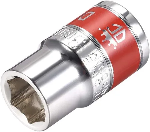 Miniatura 8 de uxcell Unidad de 1/2 pulgada por enchufe poco profundo de 0.315 in con banda roja, Cr-V, 6 puntos, métrico