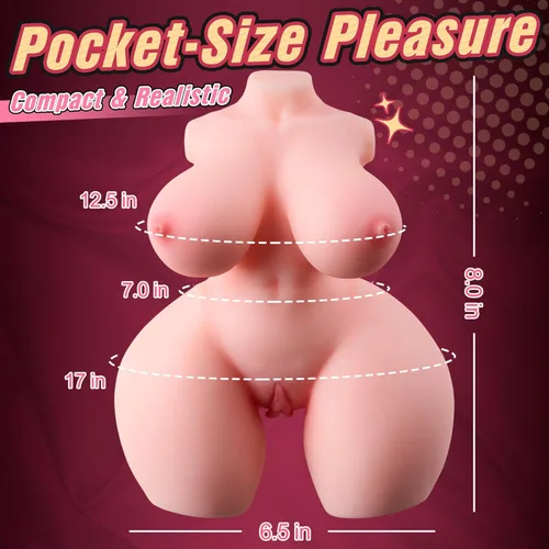 Miniatura 5 de Muñeca sexual pequeña de 2.7 libras, masturbador masculino, juguete de culo, mini coño de bolsillo, muñeca sexual pequeña, torso con 2 agujeros