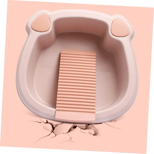 Miniatura 3 de Toddmomy 1 Unidades Lavabo Herramientas para el hogar Tabla de lavado de plástico Tabla de lavado de ropa Lavabo Lavabo Lavabo Dormitorio Lavabo Rosa