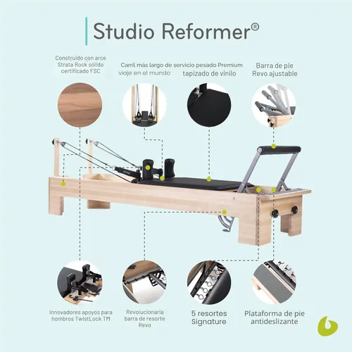 Miniatura 4 de Reformer de Pilates de estudio Balanced Body con caja de ejercicio sentado, máquina de Pilates para equipo de estudio o gimnasio en casa
