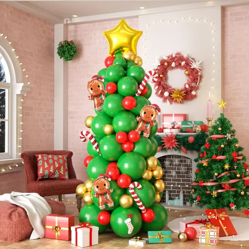 Miniatura 14 de Kit de arco de globos azules y verdes, kit de arco de guirnalda de globos azul marino y verde oscuro con globos de papel de aluminio de estrella 4D