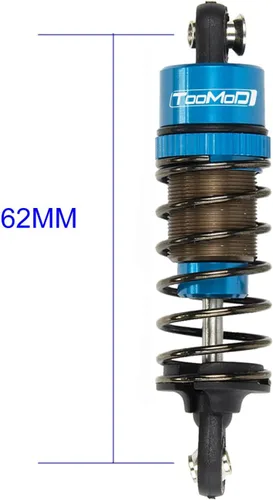 Miniatura 2 de 1/10 62MM RC Kit de amortiguadores llenos de aceite para Tamiya TT-01 TT-02 Hyper Go 1/14 H14BM 14209 Losi Actualizaciones Reemplazar piezas (azul)
