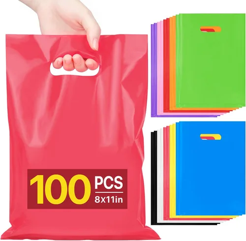 Miniatura 16 de ANZNKU 50 bolsas negras de recuerdo de fiesta, 8 x 11 pulgadas, bolsa de regalo para dulces de Pascua, joyas artesanales, bolsas de regalo