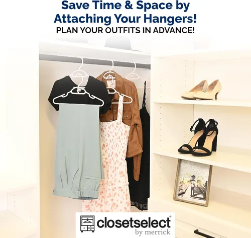 Miniatura 2 de Closetselect Perchas juveniles de plástico para niños pequeños y niños de 13 pulgadas, ganchos para armario, perchas para ropa infantil, tamaños 4 a