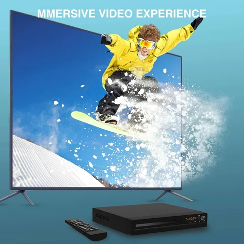 Miniatura 12 de Reproductor de DVD HD, Reproductores de CD para el hogar, reproductores de DVD para TV, cable HDMI y RCA incluido, conversión a HD 1080p, todas