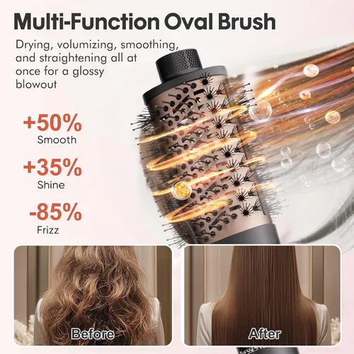Miniatura 7 de 6 in 1 Hot Air Wrap Hair Styler, Blow Dryer Brush Set, Travel Hair Dryer Brush with Auto-Winding Curl L/R, Fast Drying, Smooth Blowouts, Root-Lift