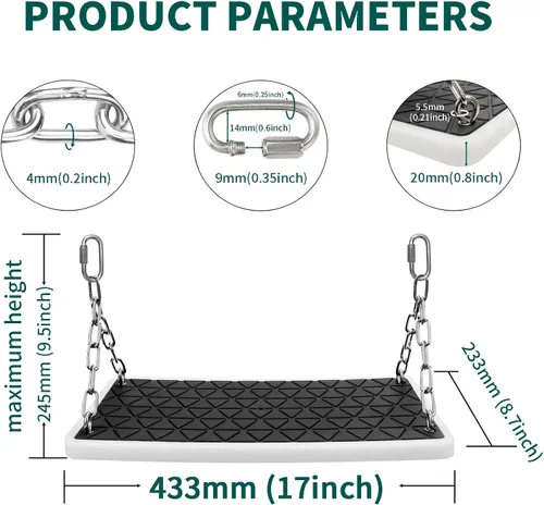 Miniatura 3 de Accesorios de asiento de columpio resistentes, antideslizantes, para patio trasero, juego de columpios de repuesto para interiores y exteriores