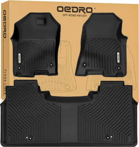 Miniatura 13 de OEDRO Alfombrillas mejoradas para Dodge Ram 1500 Quad Cab 2002-2008, Dodge Ram 2500/3500 Quad Cab 2003-2009, forros de suelo TPE para todo