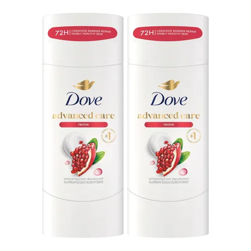 Dove Advanced Care - Desodorante antitranspirante para mujer, Paquete doble Revive, 72 horas de protección contra el sudor y el olor, 2.6 onzas (El