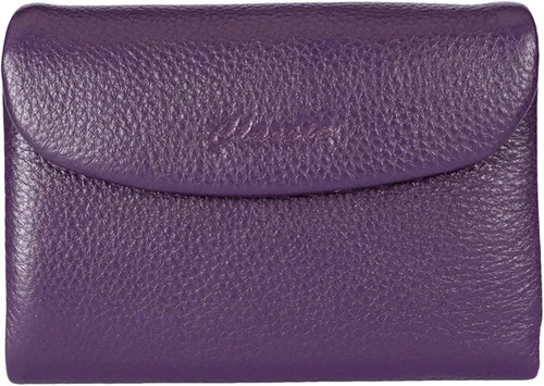 Miniatura 12 de Billetera para mujer, de piel auténtica, billetera de gran capacidad con tarjeteros, ventana de identificación, bolsillos con cremallera, cierre