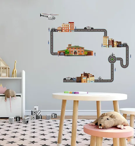 Miniatura 7 de The City - Vinilo adhesivo de vinilo para habitación de niños, camión de basura, colección de residuos sólidos, para dormitorio de niños, sala