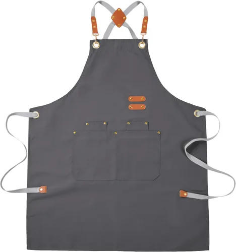 Miniatura 11 de Aoomzoon Delantal de cocina duradero, delantales de chef multifuncionales para mujeres y hombres con bolsillos para cocinar, hornear y uso diario